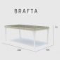 Стол со стеклом плетеный Skyline Design Brafta алюминий, искусственный ротанг, закаленное стекло белый, бежевый Фото 3