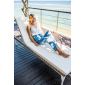 Шезлонг-лежак плетеный с матрасом Skyline Design Brafta алюминий, искусственный ротанг, sunbrella белый, бежевый Фото 16