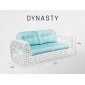 Диван плетеный с подушками Skyline Design Dynasty алюминий, искусственный ротанг, sunbrella белый, бежевый Фото 4
