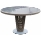 Стол плетеный со стеклом Skyline Design Dynasty алюминий, искусственный ротанг, закаленное стекло серый Фото 1