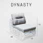 Модуль центральный плетеный с подушками Skyline Design Dynasty алюминий, искусственный ротанг, sunbrella белый, бежевый Фото 4