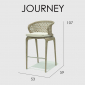 Кресло плетеное барное с подушкой Skyline Design Journey алюминий, искусственный ротанг, sunbrella бежевый Фото 4