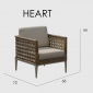 Кресло плетеное с подушками Skyline Design Heart алюминий, искусственный ротанг, sunbrella бежевый Фото 4