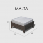 Банкетка плетеная с подушкой Skyline Design Malta алюминий, искусственный ротанг, sunbrella белый, бежевый Фото 4