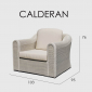 Кресло плетеное с подушками Skyline Design Calderan алюминий, искусственный ротанг, sunbrella белый, бежевый Фото 4