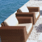Кресло плетеное с подушками Skyline Design Cuatro алюминий, искусственный ротанг, sunbrella бронзовый, бежевый Фото 8