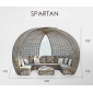 Лаунж-диван плетеный Skyline Design Spartan алюминий, искусственный ротанг, sunbrella белый, бежевый Фото 4
