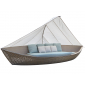 Лаунж-диван плетеный с подушками Skyline Design Boat алюминий, искусственный ротанг серый, бежевый Фото 1