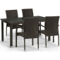 Комплект плетеной мебели Afina T256A/Y379A-W53 Brown 4Pcs искусственный ротанг, сталь коричневый Фото 1