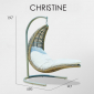 Кресло подвесное плетеное с подушкой Skyline Design Christine алюминий, искусственный ротанг, sunbrella серый, бежевый Фото 4