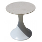 Столик мраморный приставной Skyline Design Cylinder алюминий, мрамор кремовый Фото 1