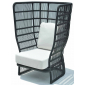 Лаунж-кресло плетеное с подушками Skyline Design Spa алюминий, полиэстер, sunbrella черный, бежевый Фото 1