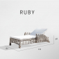Шезлонг-лежак плетеный с матрасом Skyline Design Ruby алюминий, искусственный ротанг, sunbrella серый, бежевый Фото 2