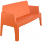 Диван пластиковый двухместный Siesta Contract Box Sofa полипропилен оранжевый Фото 5