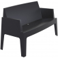 Диван пластиковый двухместный Siesta Contract Box Sofa полипропилен черный Фото 5