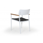Кресло металлическое с подушкой BraFab Domingo алюминий, тик, ткань белый, серый Фото 2
