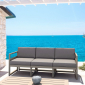 Диван пластиковый трехместный с подушками Siesta Contract Mykonos XL стеклопластик, полиэстер бежевый, светло-коричневый Фото 11