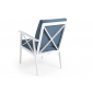 Кресло металлическое с подушками BraFab Sottenville алюминий, олефин белый, голубой Фото 2
