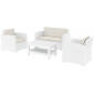 Комплект пластиковой плетеной мебели Siesta Contract Monaco Lounge Set стеклопластик, полиэстер белый Фото 1