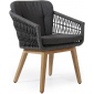 Кресло плетеное с подушками BraFab Kenton тик, искусственный ротанг, ткань серый Фото 1