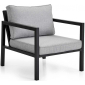 Кресло металлическое с подушками BraFab Belfort алюминий, олефин черный, серый Фото 1