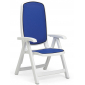 Кресло пластиковое складное Nardi Delta полипропилен, текстилен белый, синий Фото 1