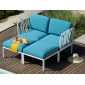 Лаунж-диван двухместный Nardi Komodo стеклопластик, Sunbrella белый, синий Фото 1