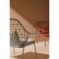 Кресло лаунж плетеное с подушкой PEDRALI Panarea сталь, роуп, ткань терракотовый Фото 6