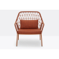 Кресло лаунж плетеное с подушкой PEDRALI Panarea сталь, роуп, ткань терракотовый Фото 4