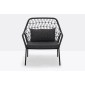Кресло лаунж плетеное с подушкой PEDRALI Panarea сталь, роуп, ткань черный, антрацит Фото 4