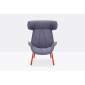Кресло мягкое с подголовником PEDRALI Ila сталь, ткань оранжевый Фото 4