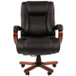 Кресло компьютерное Chairman 503 металл, дерево, кожа, экокожа, пенополиуретан черный Фото 2