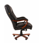 Кресло компьютерное Chairman 503 металл, дерево, кожа, экокожа, пенополиуретан черный Фото 4