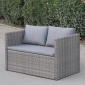 Комплект плетеной мебели Afina S330G-W78 сталь, искусственный ротанг, ткань серый Фото 2