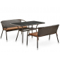 Комплект плетеной мебели Afina T286A/S139B-W53 Brown сталь, искусственный ротанг коричневый Фото 1