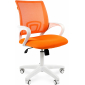 Кресло компьютерное Chairman 696 White металл, пластик, ткань, сетка, пенополиуретан белый, оранжевый Фото 1