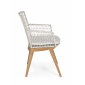 Кресло плетеное с подушкой Garden Relax Mauren тик, искусственный ротанг, sunbrella белый Фото 4