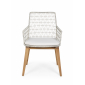 Кресло плетеное с подушкой Garden Relax Mauren тик, искусственный ротанг, sunbrella белый Фото 5