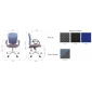 Кресло компьютерное Chairman 9801 металл, пластик, ткань, пенополиуретан серебристый, голубой Фото 3