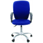 Кресло компьютерное Chairman 9801 металл, пластик, ткань, пенополиуретан серебристый, голубой Фото 2