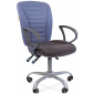 Кресло компьютерное Chairman 9801 Эрго металл, пластик, ткань, пенополиуретан серебристый, серый, голубой Фото 1