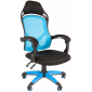 Кресло компьютерное Chairman Game 12 металл, пластик, ткань, сетка, пенополиуретан черный/голубой Фото 1