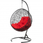 Кресло подвесное плетеное Bigarden Kokos сталь, искусственный ротанг, ткань оксфорд черный Фото 2