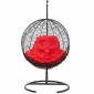 Кресло подвесное плетеное Bigarden Kokos сталь, искусственный ротанг, ткань оксфорд черный Фото 6