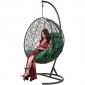 Кресло подвесное плетеное Bigarden Kokos сталь, искусственный ротанг, ткань оксфорд черный Фото 8