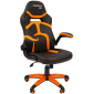 Кресло компьютерное Chairman Game 18 металл, пластик, экокожа, ткань, пенополиуретан черный/оранжевый Фото 1