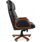 Кресло компьютерное Chairman 417 металл, дерево, кожа, пенополиуретан черный Фото 4