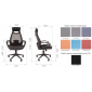 Кресло компьютерное Chairman 840 Black металл, пластик, ткань, сетка, пенополиуретан черный/голубой Фото 3