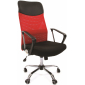 Кресло компьютерное Chairman 610 металл, пластик, ткань, сетка, экокожа, пенополиуретан черный/красный Фото 1