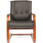 Кресло офисное для посетителей Chairman 653 V дерево, кожа, пенополиуретан черный Фото 2